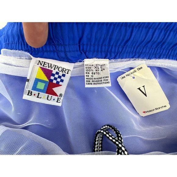 NWT Vintage 80s 90s Newport Blue Mens Size XLT Tall Swim Trunks Shorts - Picture 4 of 5